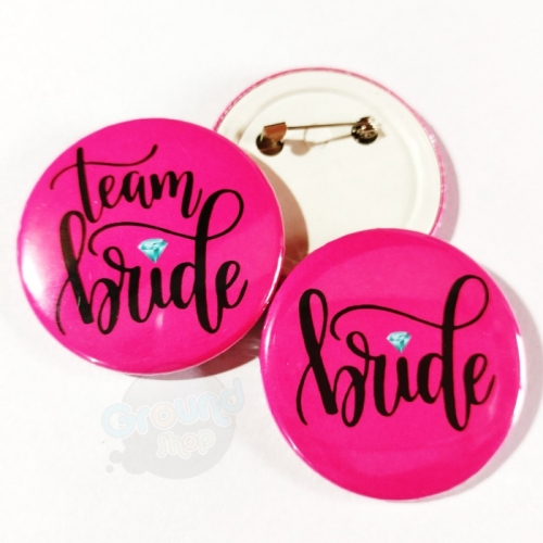 Pin personalizado, Bottom personalizado - Bottons Bride Team bride casamento